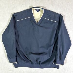 Callaway Golf Windbreaker Men's Large Navy Blue V-Neck Pullover Jacket Outdoor